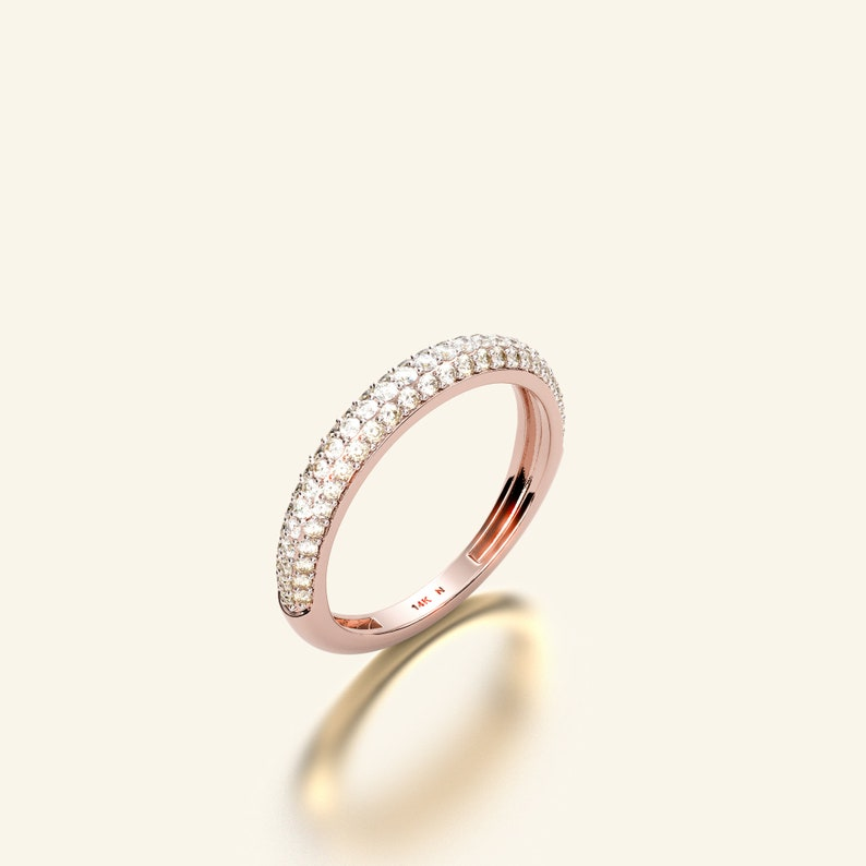 Diamond Chunky Wedding Band Delicate Ring