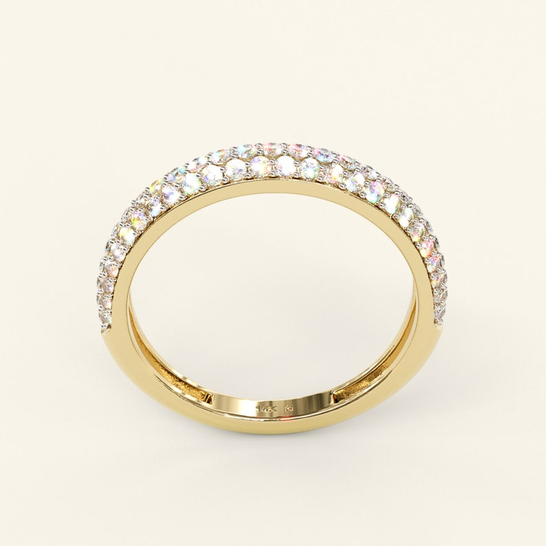 Diamond Chunky Wedding Band Delicate Ring