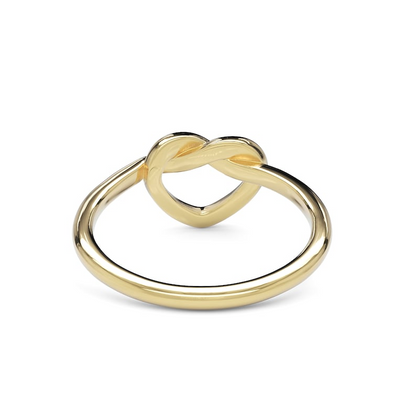 14k Solid Gold Dainty Love Heart Stacking Minimalist Ring