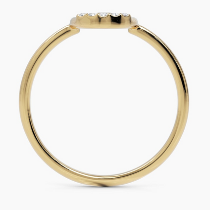 14k Solid Gold Unique Dainty Circle Shaped Ring